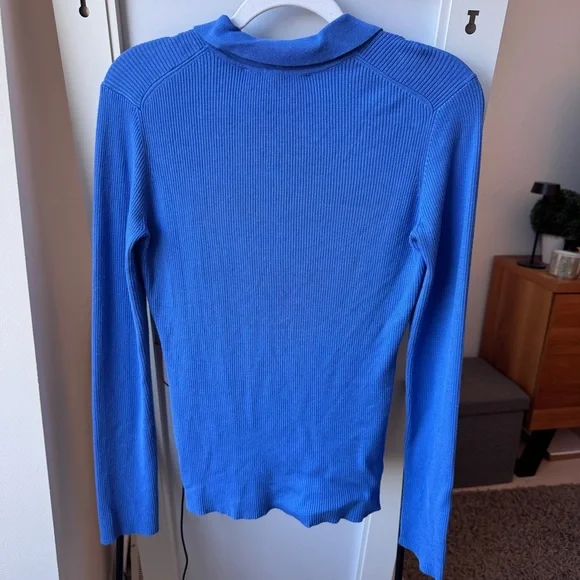 French Connection Nadina Collared Knit Cardigan in Ultramarine sz S - Picture 7 of 8